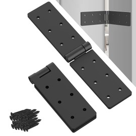 Heavy Duty Folding Butt Hinges,Table Flat Hinges Heavy Duty,270 Degree for Wood,Box,Cabinet, Fence, Bifold Doors,Interior Door (2, Black)