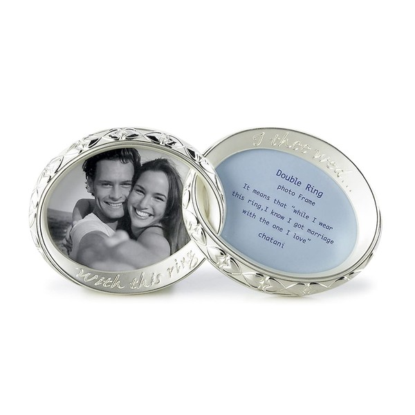 Chathani Ring Photo Frame (253-742), Zinc Alloy, Silver, Height 3.5