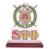 Desert Cactus Omega Psi Phi Decorative Acrylic Crest with Wooden