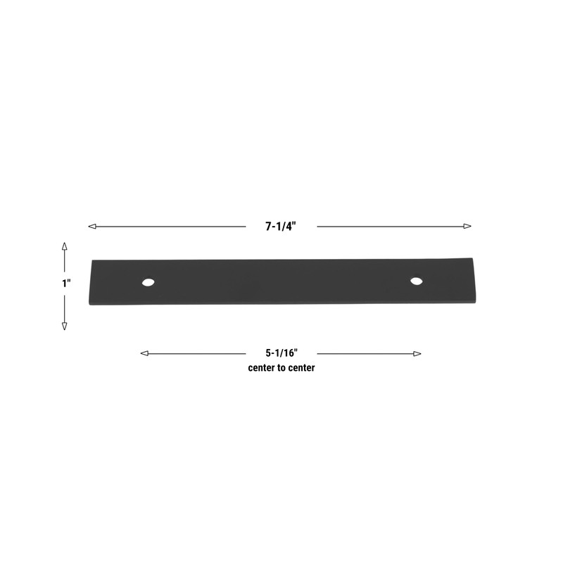 GlideRite 7-1/4" Squared Backplate 5-1/16" 128mm Center-Center, Matte Black -