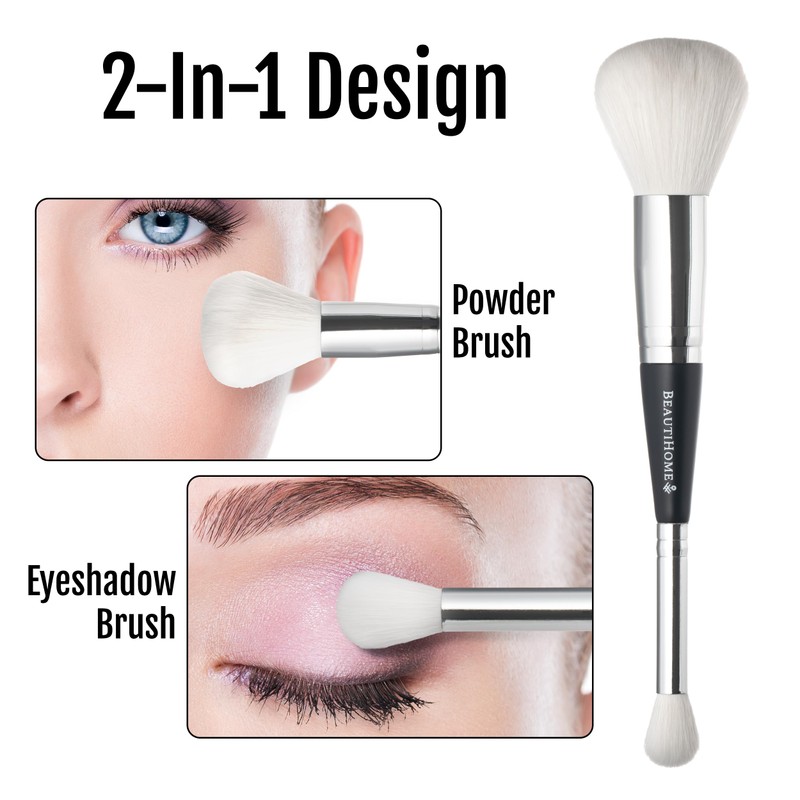 BeautiHome Makeup Brush -2-in1 Eye Blending & Powder Brush -
