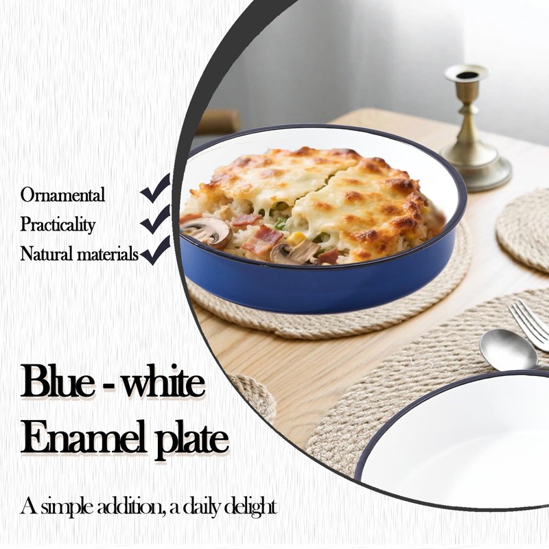 Granite bowl Enamel Roasting Pan - 12.6 Inch Large Round