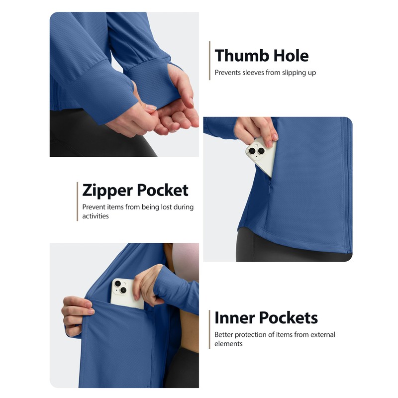 G Gradual Women's UPF 50+ Sun Protection Hoodie Jacket with