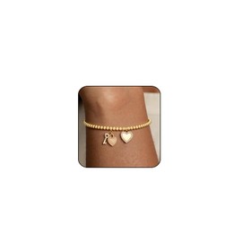 JUANKIKI heart bracelets for women，14K Gold Plated Heart bracelets，Mother's Day Gift Anniversary Christmas Birthday Jewelry Gifts for Women Wife Girlfriend