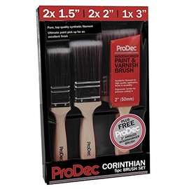 ProDec 5 Piece Corinthian Brush Set Paint Brushes Premium Trade Quality PBPT009