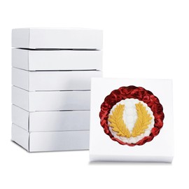 XINHPKGG 100 Pcs Cookie Boxes with round window: 4 1/2" x 4 1/2" x 1 1/5" Inch Individual Small Gift Boxes, Mini Dount Boxes, Single Treat Boxes, Dessert Boxes