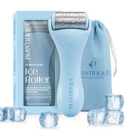 PLANTIFIQUE - Rodillo de hielo facial, crioterapia hinchada, herramienta de masaje para el cuidado de la piel, rodillo de acero inoxidable para...    