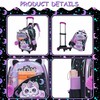 Oruiji Girls Rolling Backpack for Kids with Wheels,Cute Cat Lightweight