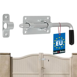 KOTARBAU® Garage Door Bolt Bolt Galvanised Silver with Rubber Handle 220 mm