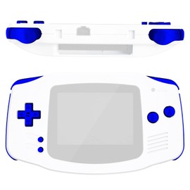 eXtremeRate Chrome Blue Replacement Full Set Buttons for Gameboy Advance GBA - Handheld Game Console NOT Included