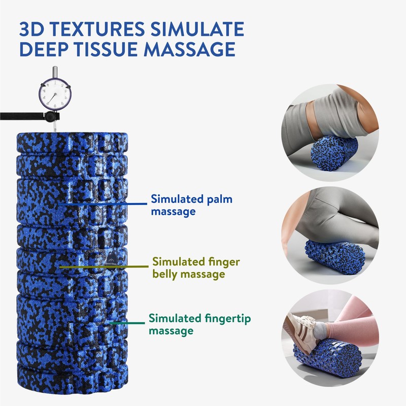 Everest Fitness Fascia Roller 3D Texture Black/Blue
