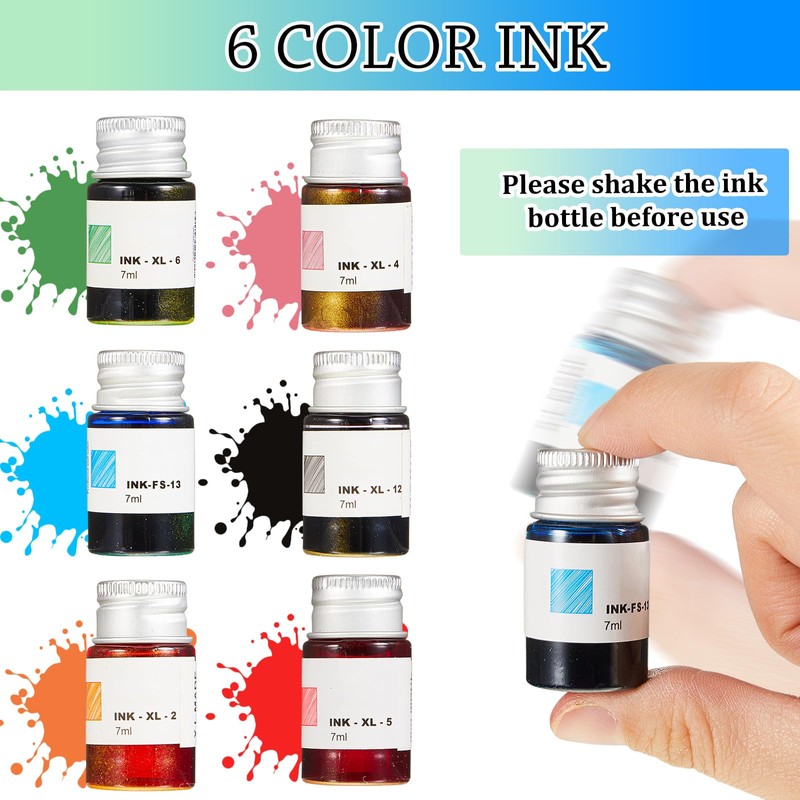 Zonon Glass Dipped Pen Ink Set 14 Pcs Include 6