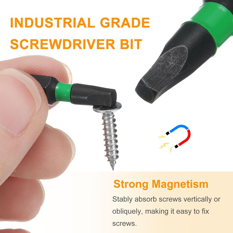 sourcing map 2pcs SQ1 Square Screwdriver Bit 1/4" Hex Shank