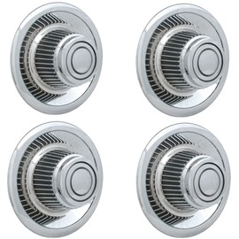 OxGord Rally Wheel Center Caps (Pack of 4) Best for GM Classic Car Accessories | Snaps Over 14x6, 14x7, 15x6, 15x7, 15x8 & 15x10 Rim - High Hat Derby Cap Cover is 7" in Diameter, 3X ABS Chrome Plated