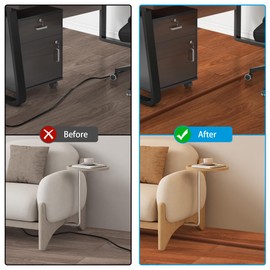 Floor Cord Cover 4ft, Cord Hider Floor Brown Walnut Wood, Floor Cable Management Prevent Cable Trips, Floor Cable Cover Wire Covers for Electric Power Cords, Cord Protector Cord Cavity W0.47inxH0.28in