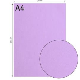 Florence Cardstock Textured - Coloured Card Making Supplies A4 - Purple - 10 Sheets - Coloured Paper for Scrapbooking, Card Making, Die Cutting and Paper Crafts - 216 GSM - Hyacinth
