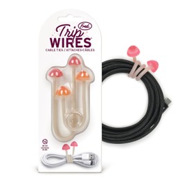 Genuine Fred TRIP WIRES, Mushroom Cable Ties, Set of 2, 4" long, Easily bends for holding and bundling, Multipurpose cord organizer for school, home, office, Cottagecore decor