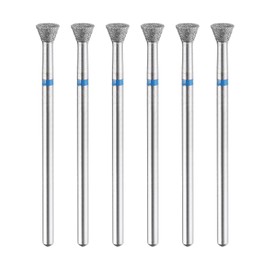 HARFINGTON 6pcs 120-140 Grits Diamond Grinding Bit 4.7mm Inverted Cone Head 2.35mm Shank 3mm Length Stone Sanding Drill Bits Rotary Tool for Ceramic Glass Nails Grinding Polishing