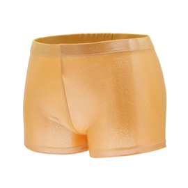 Aosva Little Big Girls' Sparkle Dance Tumbling Athletic Gymnastics Gold Shorts for Girls 7-8Years