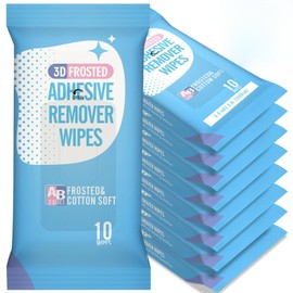 Creatyi 40 Pcs Large Size 3D Frosted Double-Sided Material Adhesive Remover Wipes Label Remover Sticker Remover Remove Labels, Stickers, Tape, Double-Sided Tape, and Removable Adhesive.