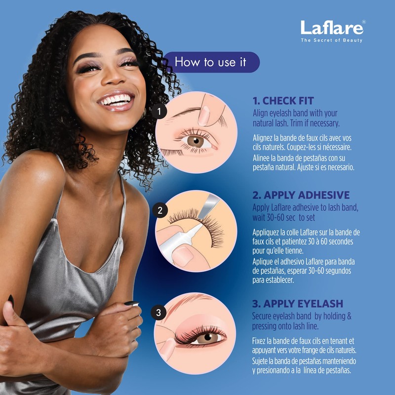 Laflare 3D MINK ANGEL Eyelashes, Soft, Feather-Light, Double-Layer, Voluminous, Glamorous,