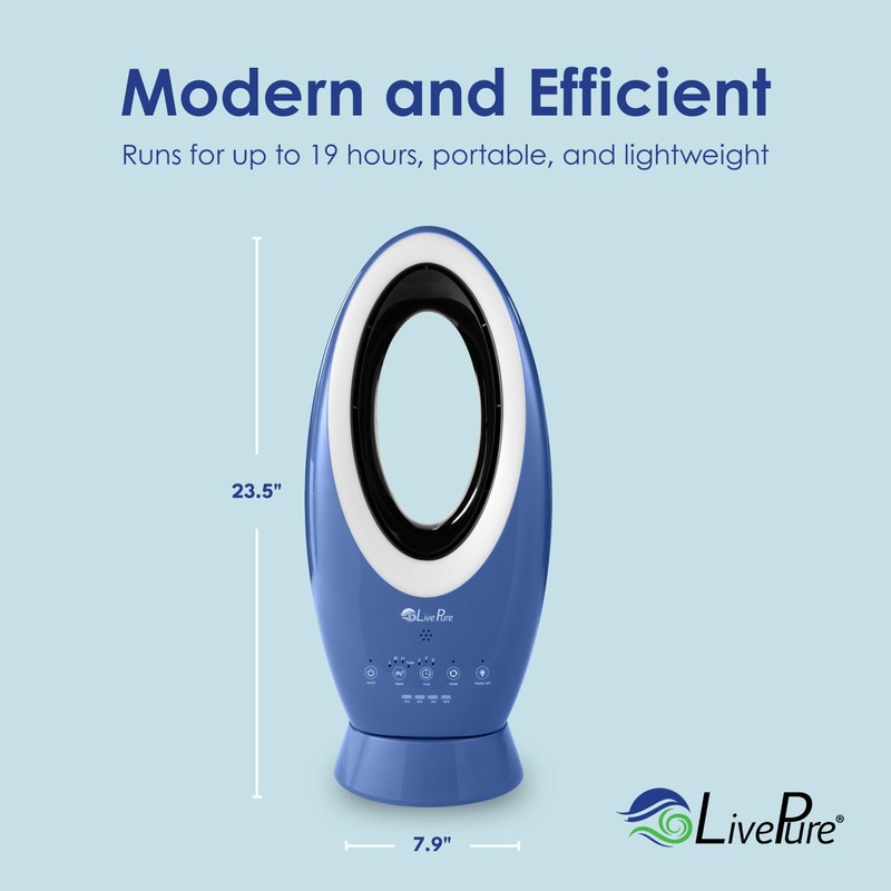 LivePure Bladeless Indoor/Outdoor Rechargeable Fan, Lavender