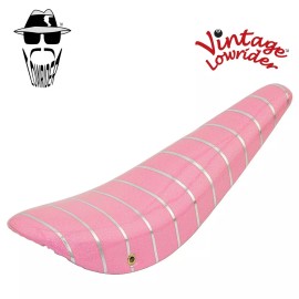 Vintage Lowrider NEW! Original 20" Lowrider Banana Seat Sparkle W/Silver Strips In 9 Colors. - Pink