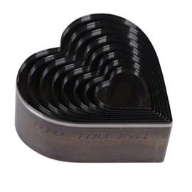 8Pcs Steel Leather Cutting Die, Heart Shape Punch Leather Rubber Fiber Silicone Hollow Cutter Die Punching Tool Kit DIY Handmade with Storage Box