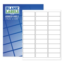 Address & Mailing Label Sheets from Blank Labels - 2-5/8" x 1" (2.625 x 1) - 30 Labels Per Sheet - Inkjet and Laser Guaranteed - Easy to Peel - Made in USA - 100 Sheets - 3000 Labels