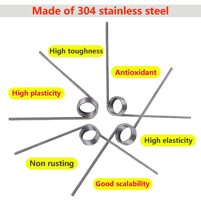 Ctyjia 10 PCS 304 Stainless Steel Torsion Spring, 0.7mm Wire