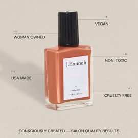 J. Hannah Nail Polish – Vegan, Non-Toxic, Cruelty-Free, Gluten-Free, Long Lasting, USA Made, Peachy Coral Clay Color (Saltillo)