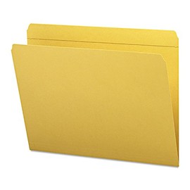 Smead File Folder, Reinforced Straight-Cut Tab, Letter Size, Goldenrod, 100 per Box (12210)