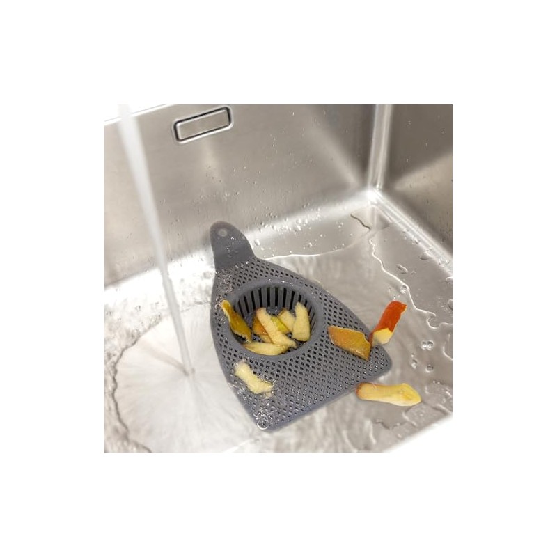 Handy Gourmet EZ Scoop Kitchen Sink Strainer, BPA-Free, Gray