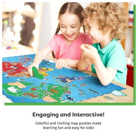 World Map Puzzle for Kids - 75 Piece - World Puzzles with Continents - Childrens Jigsaw Geography Puzzles for Kids Ages 4-8, 5, 6, 7, 8-10 Year Olds - Puzzle Maps Educational Toys for 4+ Year Old