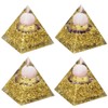 KYEYGWO Rose Quartz Positive Energy Pyramid Gemstone with Crystal Ball,