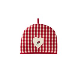 Teewärmer, kariert, Rot