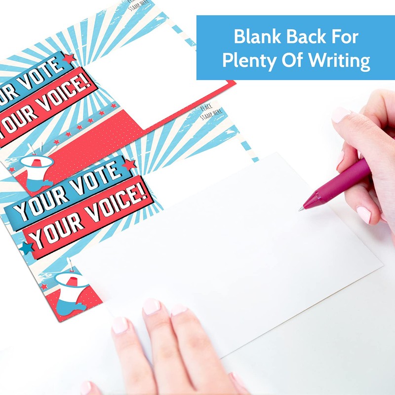 100 Bulk Voter Postcards 4x6” - Your Vote Your Voice,