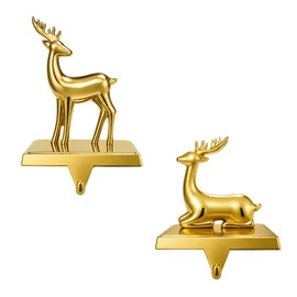 2PCS Christmas Stocking Holders for Mantle, Stocking Hangers for Mantel