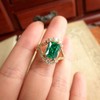 925 silver Shiny fashion ring Emerald ring, rose gold ring