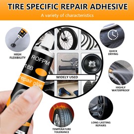 ROFPM Tire Repair Glue Tire Sidewall Repair Glue Rubber Cement for Bike, Car, Motorcycle, Off-Road, Truck, Tractor（50ml*2）