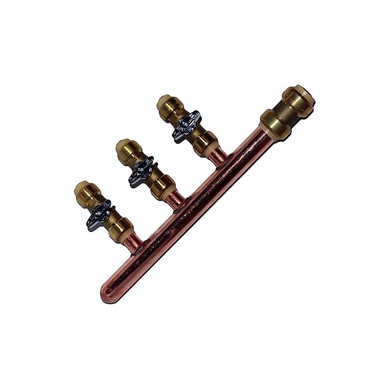 Push Fit PEX Manifold 3/4 Male 1/2 Ball Valve with