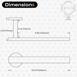 AONEON Hand Towel Rings Bathroom Towel Holder Modern Small Bath Towel Bars Stainless Steel Wall Mounted Brushed Gold AN3001GD