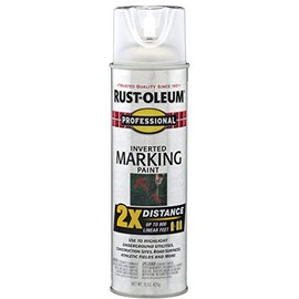 Rust-Oleum 266594 Professional 2X Distance Inverted Marking Spray Paint, 15 oz, Clear