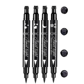 Winged Eyeliner Stamp 4 Pack Eyeliner Stamp Black Eye Liner Pencil Waterproof Smudge-Proof Eyeliner Stamp Liquid Long-Lasting Liquid Eye Liners for Women