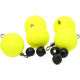 FTM Pilot Pegs Yellow Diameter 15 mm / Pack of 5 Pilot Ball with Integrated Swivel Pilot Trout Float