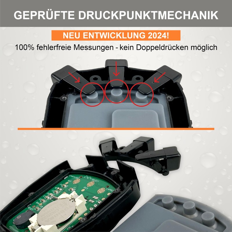Schütt Stopwatch PC-1, Large Single-Line Display, Pressure Point Mechanism, Dust