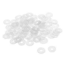uxcell Nylon Flat Washers M6 18mm OD 6mm ID 0.9mm Thickness Sealing Gasket for Faucet Pipe Water Hose, Clear, Pack of 100