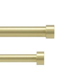 Umbra | Barra Doble para Cortinas Cappa, Dorado, Extensible 120-180 pulgadas