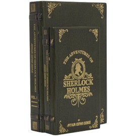 Deco 79 Wooden Decorative Box Sherlock Holmes Storage Faux Book Decorative Keepsake Boxes, Set of 2 Storage Boxes 11", 9" H, Green
