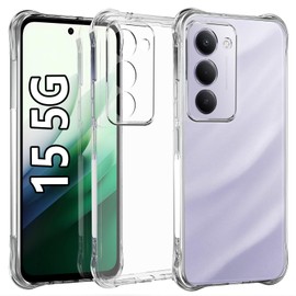 USTIYA Case for Redmi 15 5G(169) Clear TPU Four Corners Military-Grade Protection Cover Transparent Soft funda